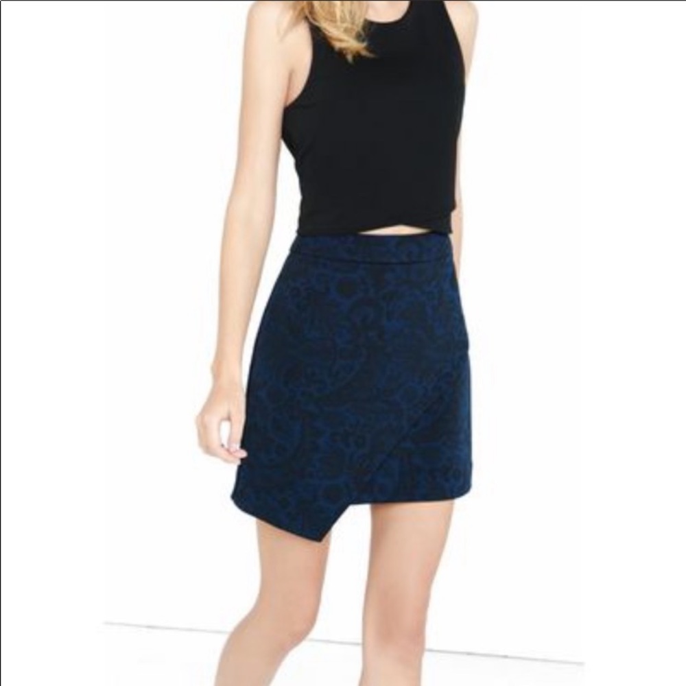 Express Lace Print Asymmetrical Mini Skirt Size 10